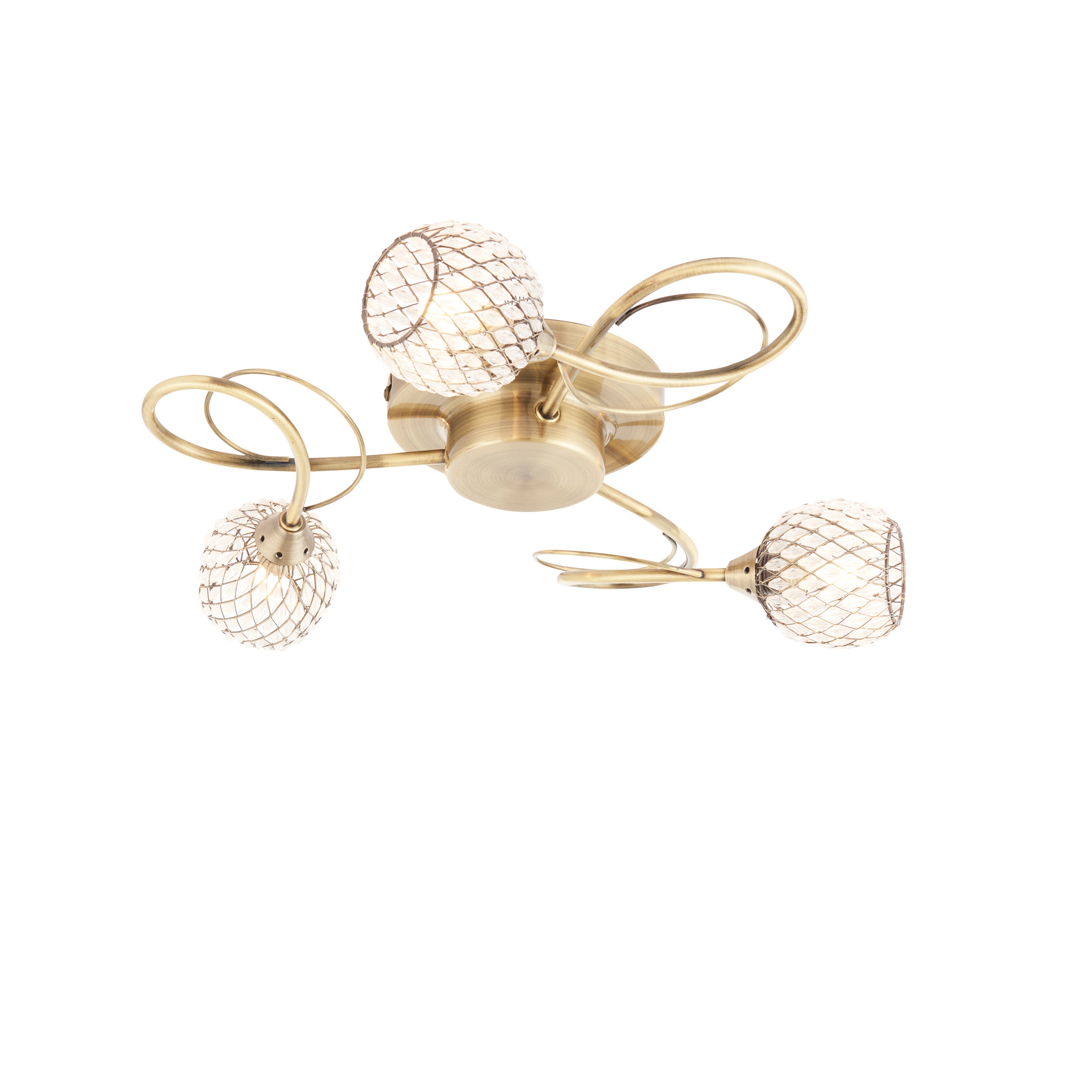 Arden Antique Brass LED Ceiling Light | 3 Lights